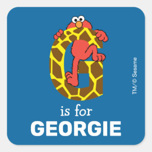 Elmo Alphabet   G Giraffe Square Sticker