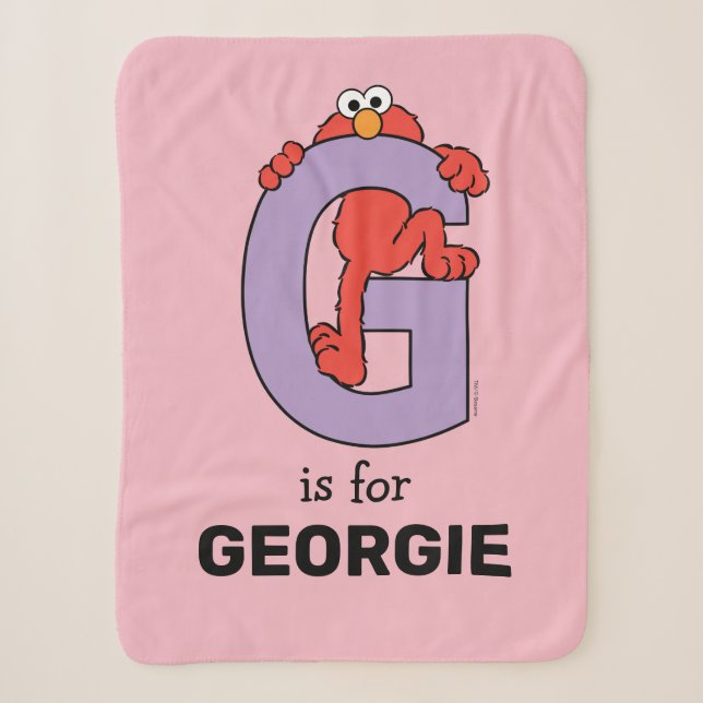 Elmo Alphabet | G Purple Sherpa Blanket (Front)