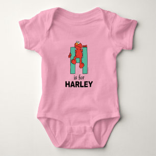 Elmo Alphabet H Green Baby Bodysuit