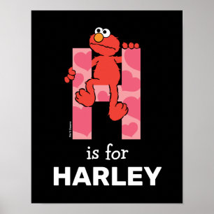 Elmo Alphabet   H Hearts Poster