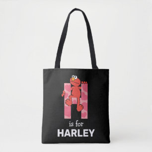 Elmo Alphabet   H Hearts Tote Bag