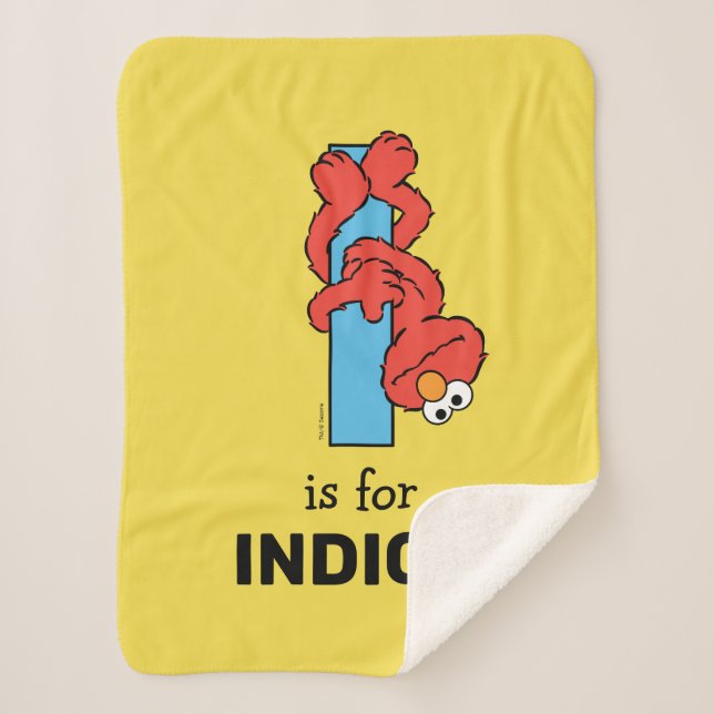 Elmo Alphabet | I Blue Sherpa Blanket (Front)