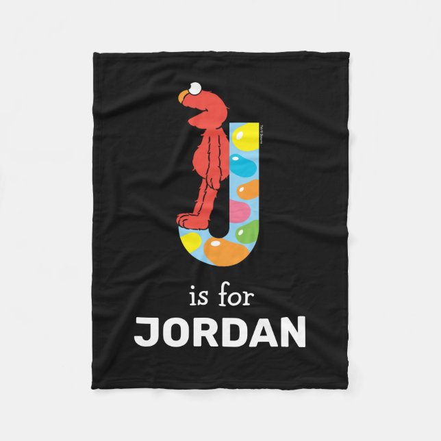 Elmo Alphabet | J Jelly Bean Fleece Blanket (Front)