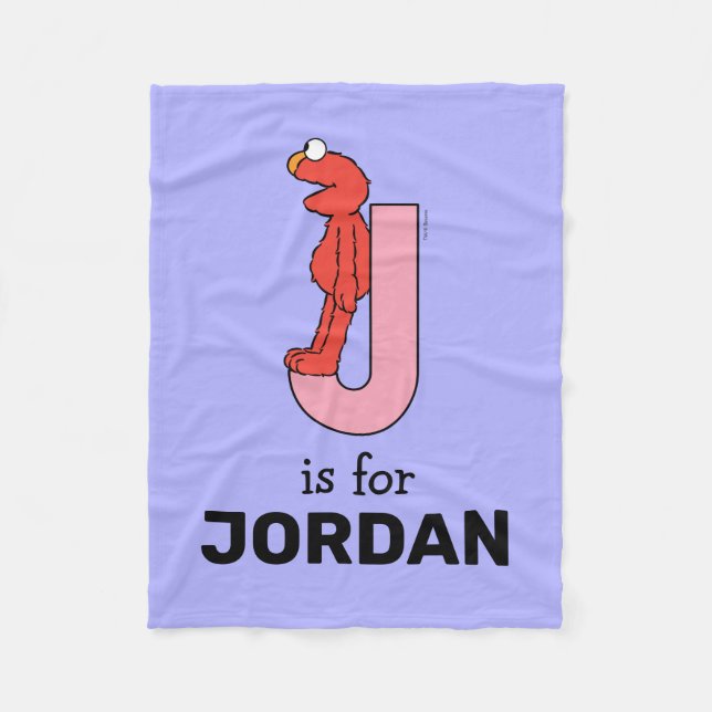 Elmo Alphabet | J Pink Fleece Blanket (Front)