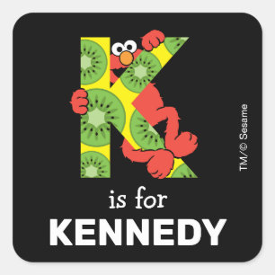 Elmo Alphabet   K Kiwi Square Sticker