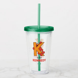Elmo Alphabet   K Orange Acrylic Tumbler