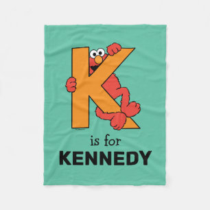 Elmo Alphabet   K Orange Fleece Blanket