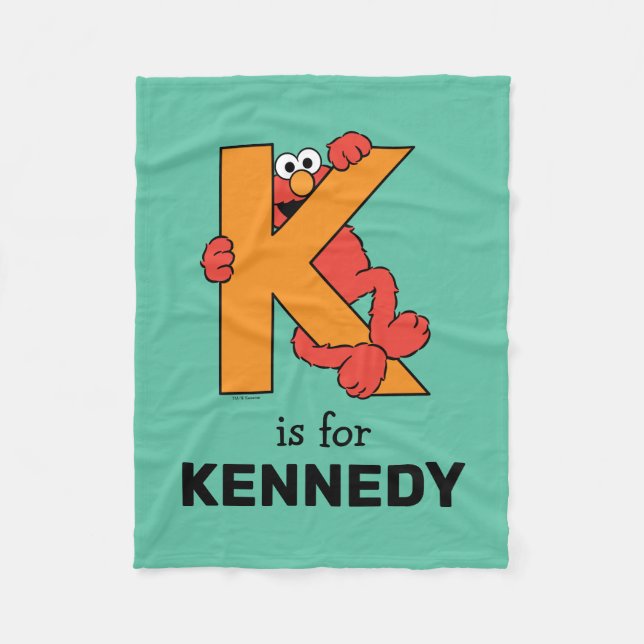 Elmo Alphabet | K Orange Fleece Blanket (Front)