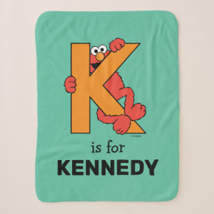 Elmo Alphabet   K Orange Sherpa Blanket