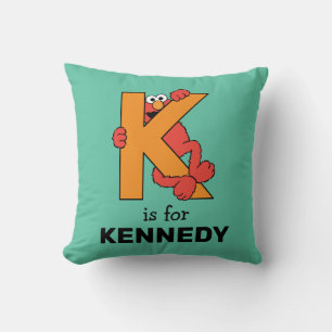 Elmo Alphabet   K Orange Throw Pillow
