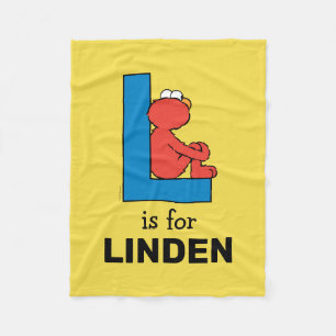 Elmo Alphabet   L Blue Fleece Blanket