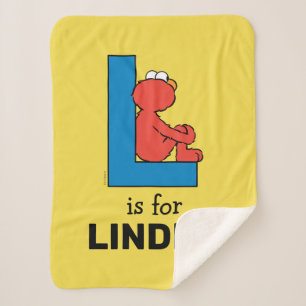 Elmo Alphabet   L Blue Sherpa Blanket