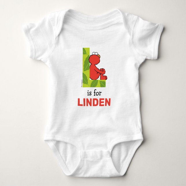 Elmo Alphabet | L Leaf Baby Bodysuit (Front)