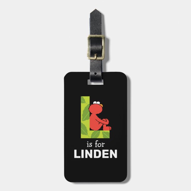 Elmo Alphabet | L Leaf Luggage Tag (Front Vertical)