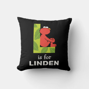 Elmo Alphabet   L Leaf Throw Pillow