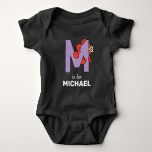 Elmo Alphabet   M Purple Baby Bodysuit