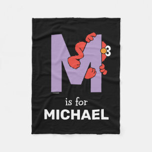 Elmo Alphabet   M Purple Fleece Blanket