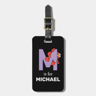 Elmo Alphabet M Purple Luggage Tag