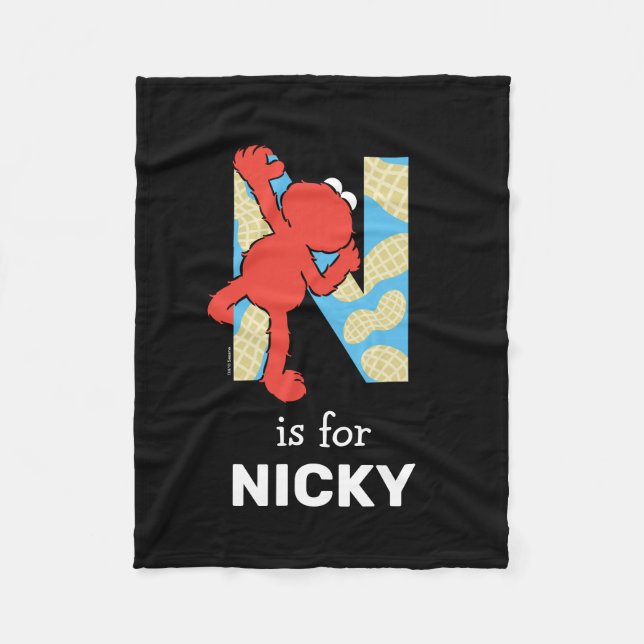 Elmo Alphabet | N Nuts Fleece Blanket (Front)