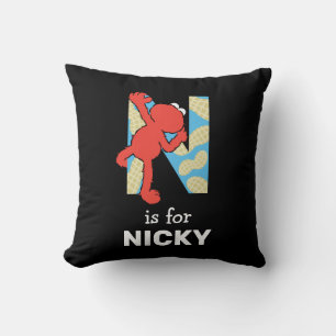 Elmo Alphabet   N Nuts Throw Pillow