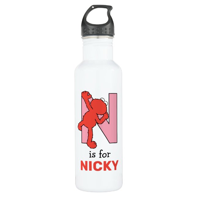 Elmo Alphabet | N Pink 710 Ml Water Bottle (Front)