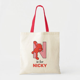 Elmo Alphabet   N Pink Tote Bag