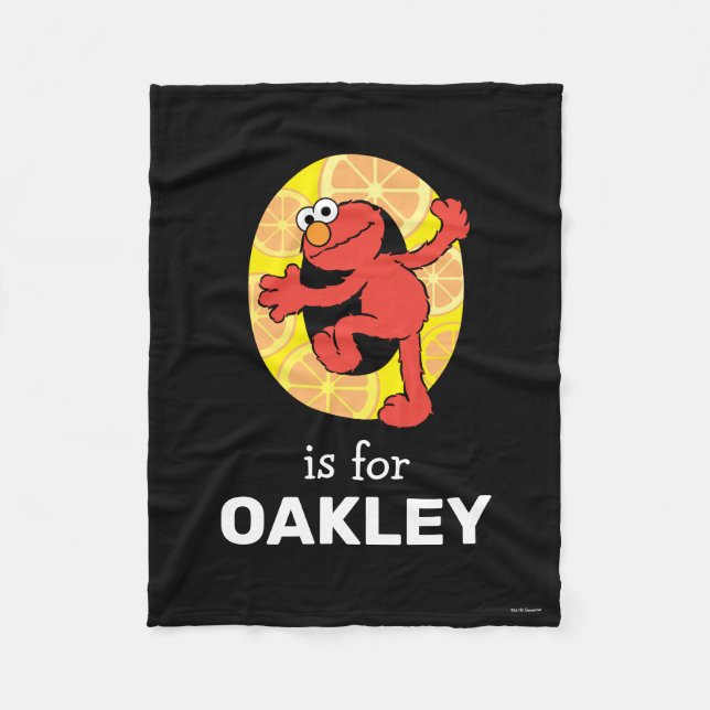 Elmo Alphabet | O Orange Fleece Blanket (Front)