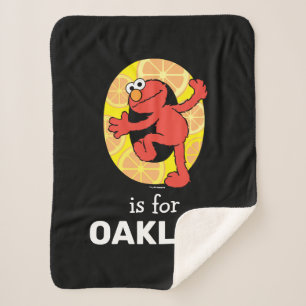 Elmo Alphabet   O Orange Sherpa Blanket