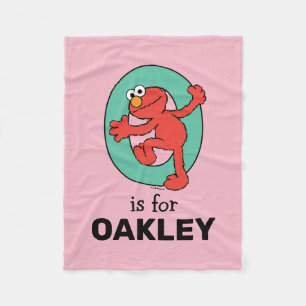 Elmo Alphabet   O Teal Fleece Blanket