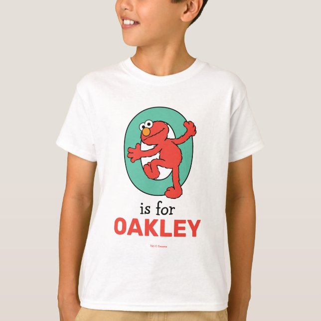 Elmo Alphabet | O Teal T-Shirt (Front)