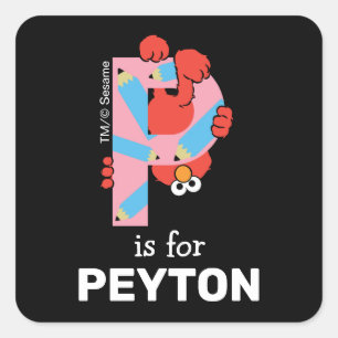 Elmo Alphabet   P Pencil Square Sticker
