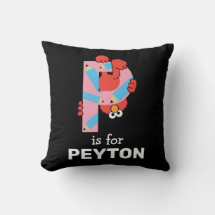 Elmo Alphabet   P Pencil Throw Pillow