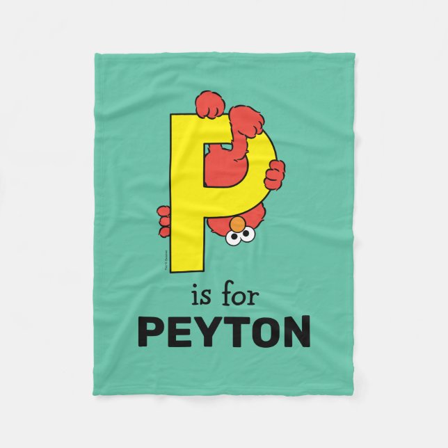 Elmo Alphabet | P Yellow Fleece Blanket (Front)