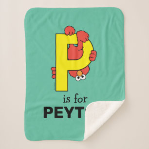 Elmo Alphabet   P Yellow Sherpa Blanket