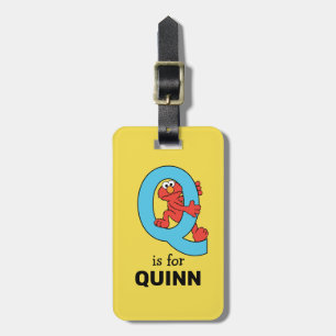 Elmo Alphabet Q Blue Luggage Tag