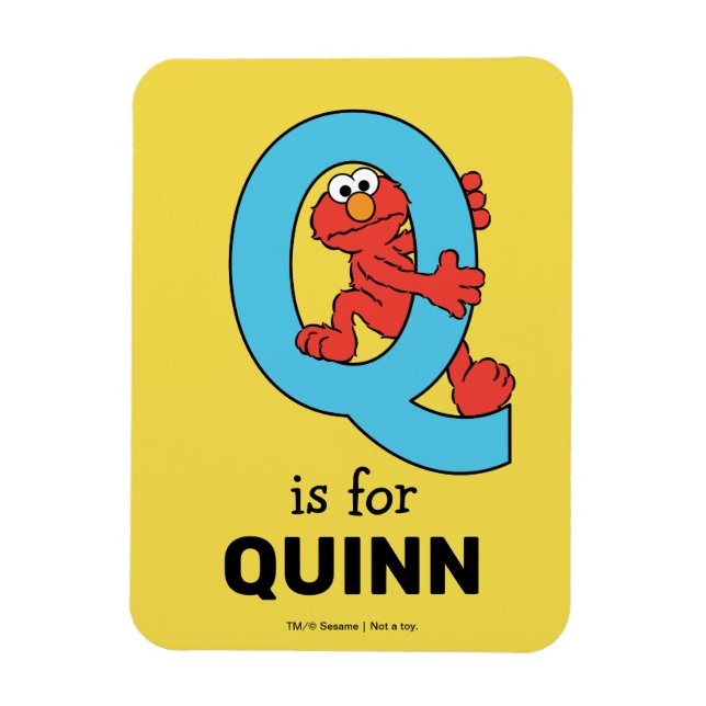Elmo Alphabet | Q Blue Magnet (Vertical)