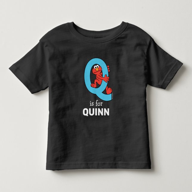 Elmo Alphabet | Q Blue Toddler T-shirt (Front)
