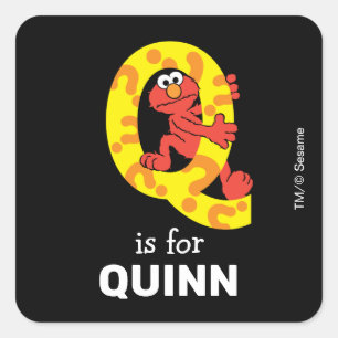 Elmo Alphabet   Q Question Mark Square Sticker