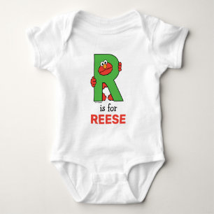 Elmo Alphabet   R Green Baby Bodysuit