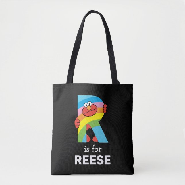 Elmo Alphabet | R Rainbow Tote Bag (Front)
