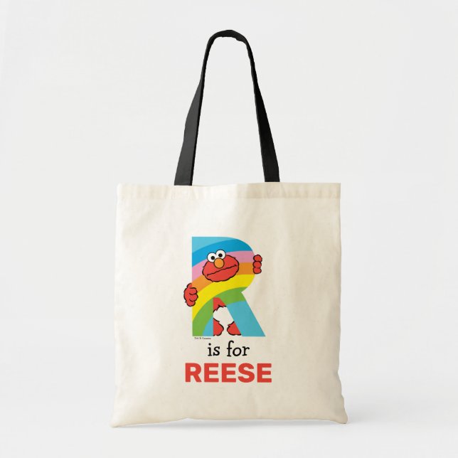 Elmo Alphabet | R Rainbow Tote Bag (Front)