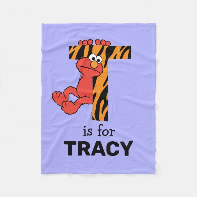 Elmo Alphabet | T Tiger Fleece Blanket (Front)