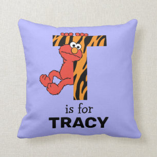 Elmo Alphabet T Tiger Throw Pillow