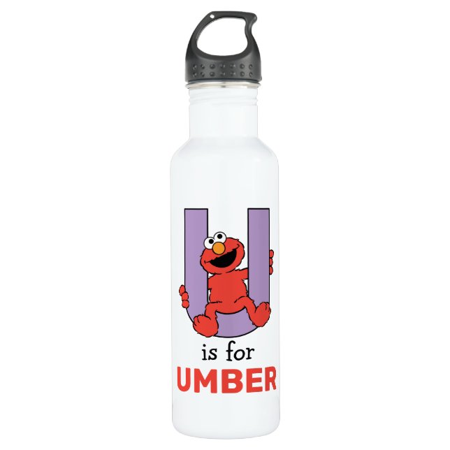 Elmo Alphabet | U Purple 710 Ml Water Bottle (Front)