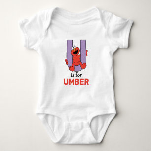 Elmo Alphabet   U Purple Baby Bodysuit