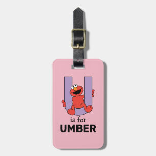 Elmo Alphabet   U Purple Luggage Tag