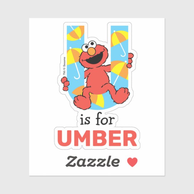 Elmo Alphabet | U Umbrella (Sheet)