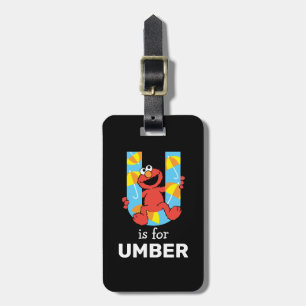 Elmo Alphabet   U Umbrella Luggage Tag
