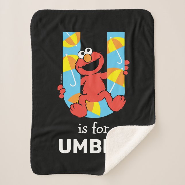 Elmo Alphabet | U Umbrella Sherpa Blanket (Front)
