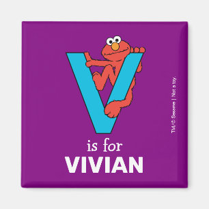 Elmo Alphabet V Blue Magnet